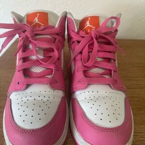 Jordan Kids' Pink and White Sneakers